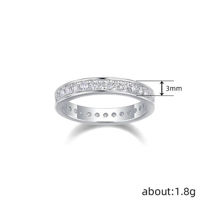 Women's Full Diamond Ring With Shiny Fashion