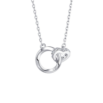 999 Sterling Silver Mobius Ring Necklace Female Silver 520 Valentine's Day Gift For Girlfriend