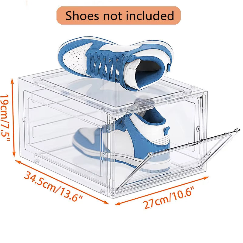 Einfache Haushalts-Wohnzimmer-Schuhaufbewahrungsbox, verdickter Kunststoff, transparenter Schuhschrank, Turnschuhe, High Heels, Organizer-Box