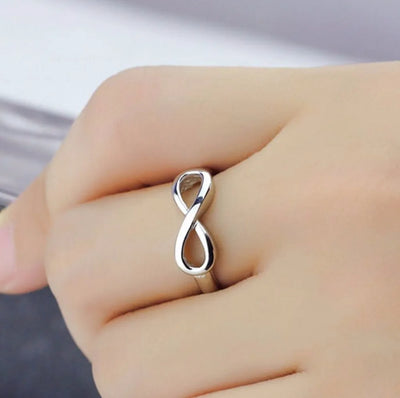 Fashion Silver Color Infinity Ring Eternity Ring Charms Best Friend Gift Endless Love Symbol Fashion Rings for Women Jewelry