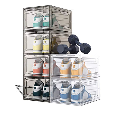 Simple Household Living Room Shoe Storage Box Thickened Plastic Transparent Shoe Cabinet Sneakers High Heels Organizer Box