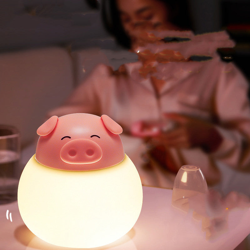 Lampe de chevet en silicone en forme de cochon