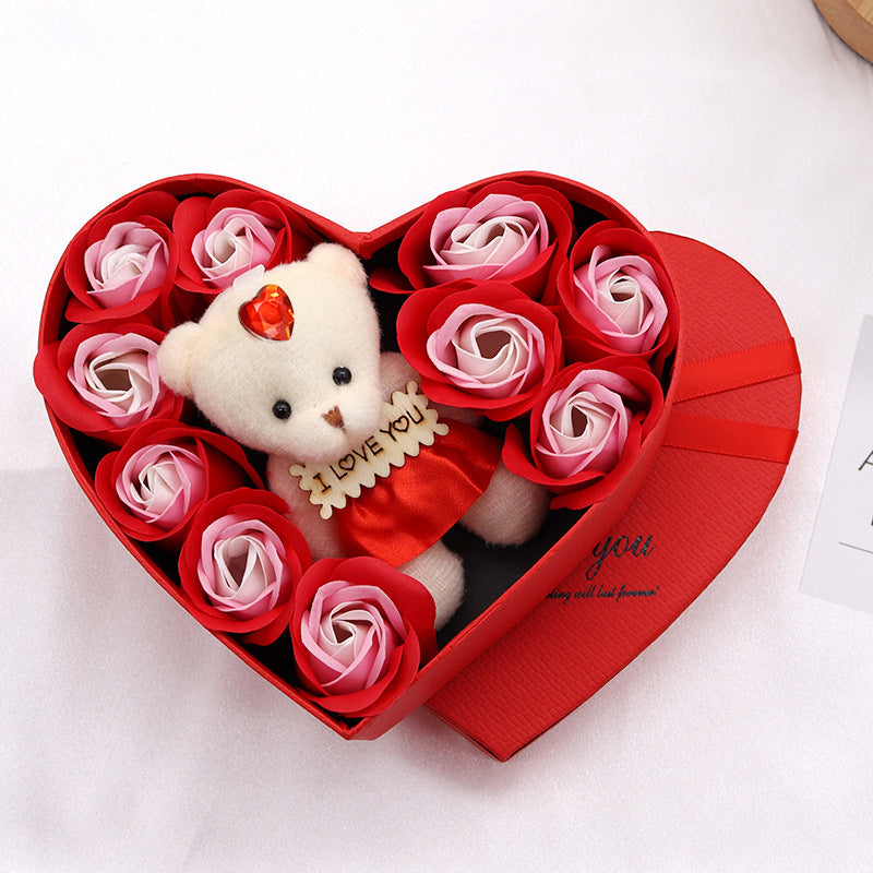 Soap Flower Heart-shaped Rose Gift Box Valentine's Day Mother's Day Gift