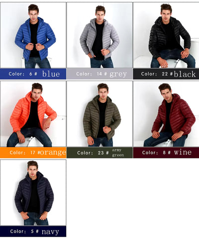 Veste en duvet de canard à capuche légère pour homme, veste en duvet ultra légère pour homme, manteau chaud et coupe-vent, parka en plumes pour homme 