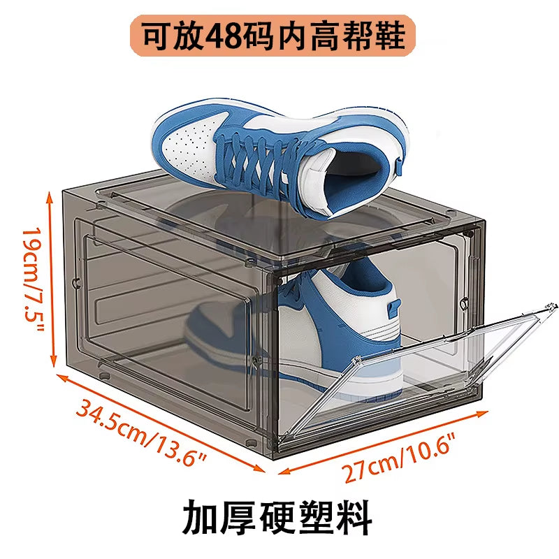 Simple Household Living Room Shoe Storage Box Thickened Plastic Transparent Shoe Cabinet Sneakers High Heels Organizer Box