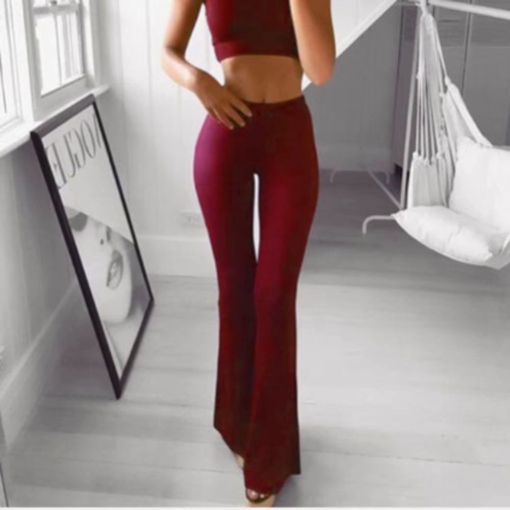 Frauen Flare Pants Jogginghose Solide Legging Hohe Taille Slim Fit Hose Fitness Hosen Jogger Pantalon Femme Pantalones De Mujer