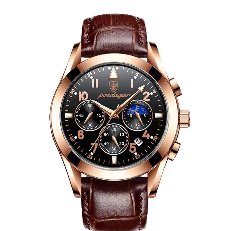 Herrenuhren Edelstahl Zeit Chronograph 2022 Mode Neue Roségold Armbanduhr Wasserdicht Leuchtende Quarzuhren