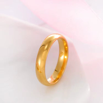 High Quality Simple round Men Rings Female Rose Gold Color Wedding Rings for Women Lover'S Fashion Jewelry Gift