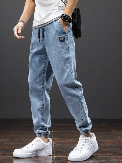 Printemps Été Noir Bleu Cargo Jeans Hommes Streetwear Denim Jogger Pantalon Hommes Baggy Harem Jean Pantalon grande taille 6XL 7XL 8XL