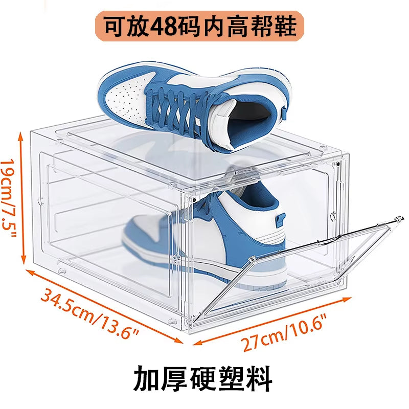 Simple Household Living Room Shoe Storage Box Thickened Plastic Transparent Shoe Cabinet Sneakers High Heels Organizer Box