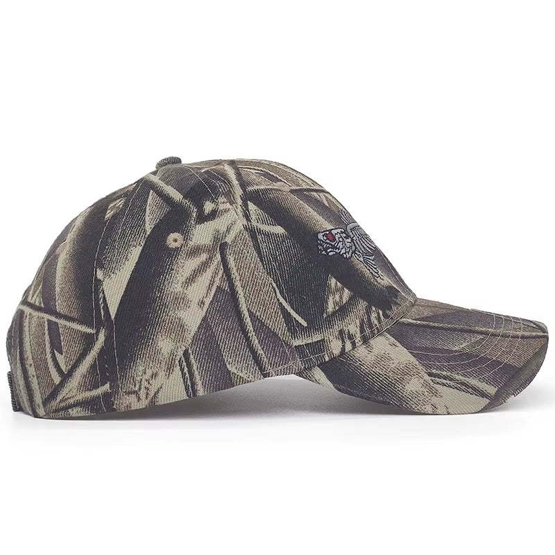 Casquette de baseball camouflage pour homme et femme, chapeau à rabat, broderie de poisson, casquettes en os, Gorras, casquette décontractée, chapeaux de chasse en plein air