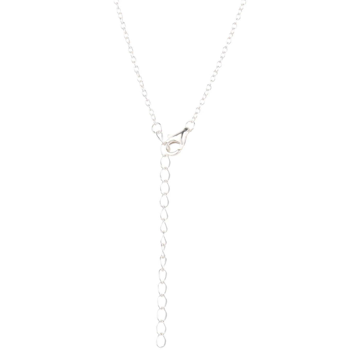 14K silver plated love heart pave pendant necklace with cubic zirconia on 18-inch link chain.