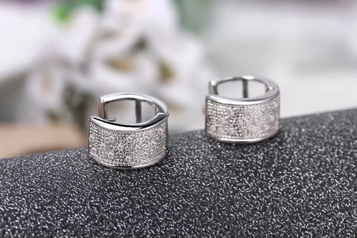 Hot Sale 925 Silver Needle Earrings Micro Inlaid AAA Row CZ Zircon Stud Earrings for Women Jewelry Gift Pendientes Wholesale