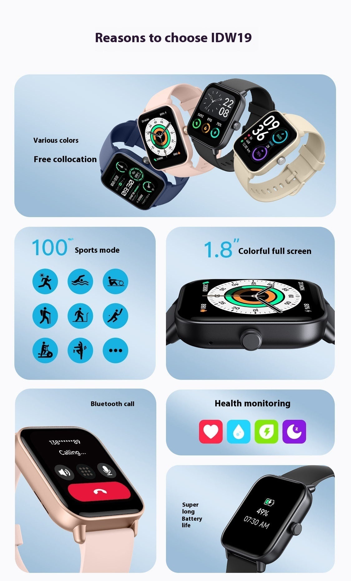 Multifunktionale Smartwatch mit Sportmodus