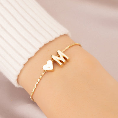 Bracelet Love Heart English Letter Personality Ornament Simple