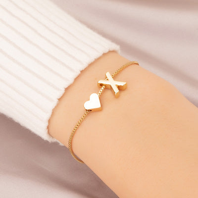 Bracelet Love Heart English Letter Personality Ornament Simple