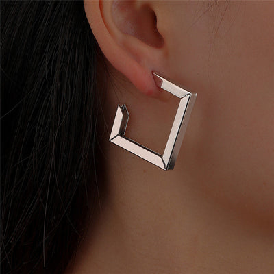 Simple Square Personalized Fashion Match Diamond Geometric Earrings