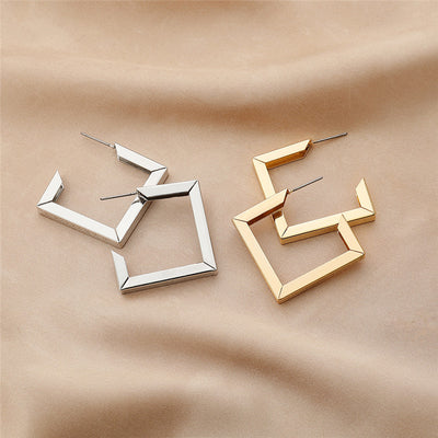 Simple Square Personalized Fashion Match Diamond Geometric Earrings