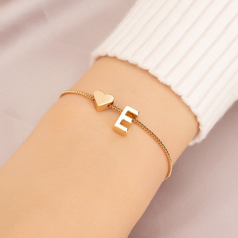 Bracelet Love Heart English Letter Personality Ornament Simple