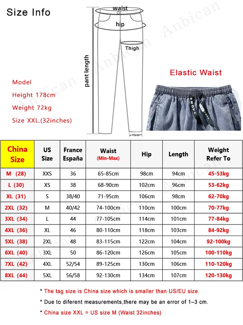 Printemps Été Noir Bleu Cargo Jeans Hommes Streetwear Denim Jogger Pantalon Hommes Baggy Harem Jean Pantalon grande taille 6XL 7XL 8XL