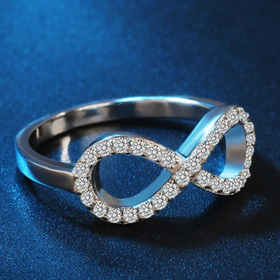 Mode Cz Infinity Endless Love Claddagh 8 Form 925 Sterling Silber Ringe für Frauen Silber gefüllt Schmuck Anel Feminino 