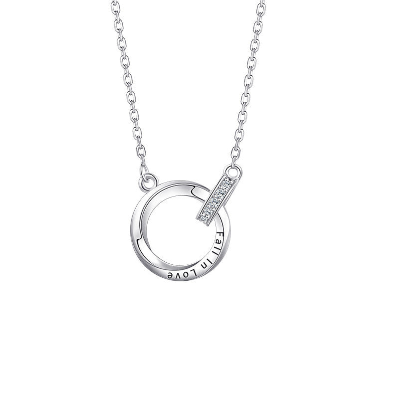 999 Sterling Silver Mobius Ring Necklace Female Silver 520 Valentine's Day Gift For Girlfriend