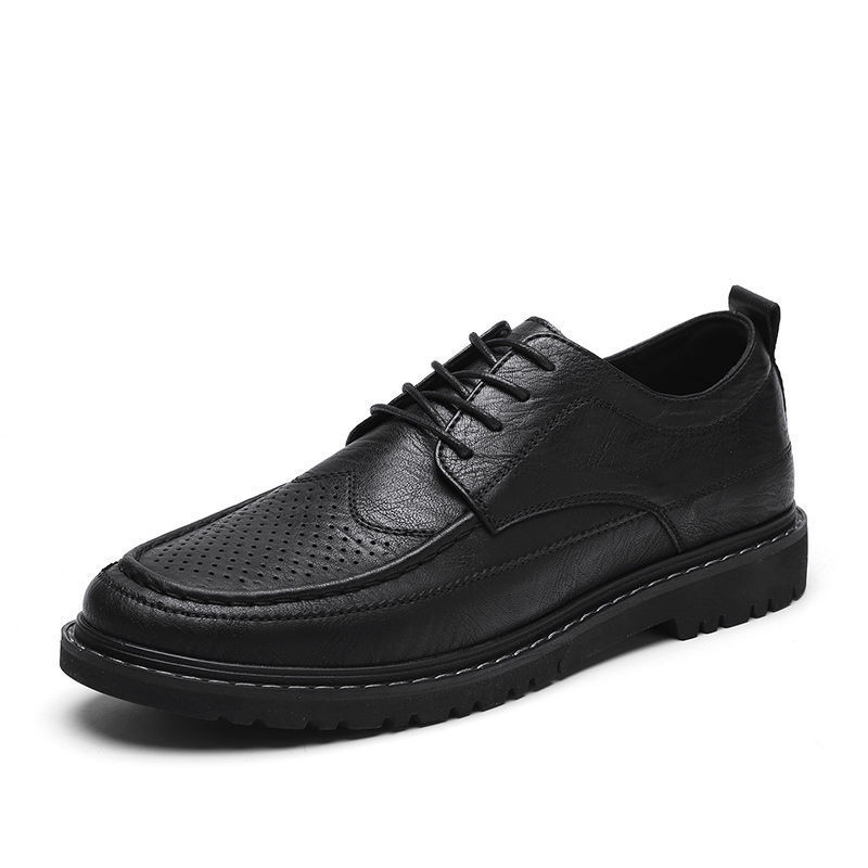 Chaussures en cuir Chaussures décontractées Chaussures d'été pour hommes Chaussures en cuir respirantes de petite taille