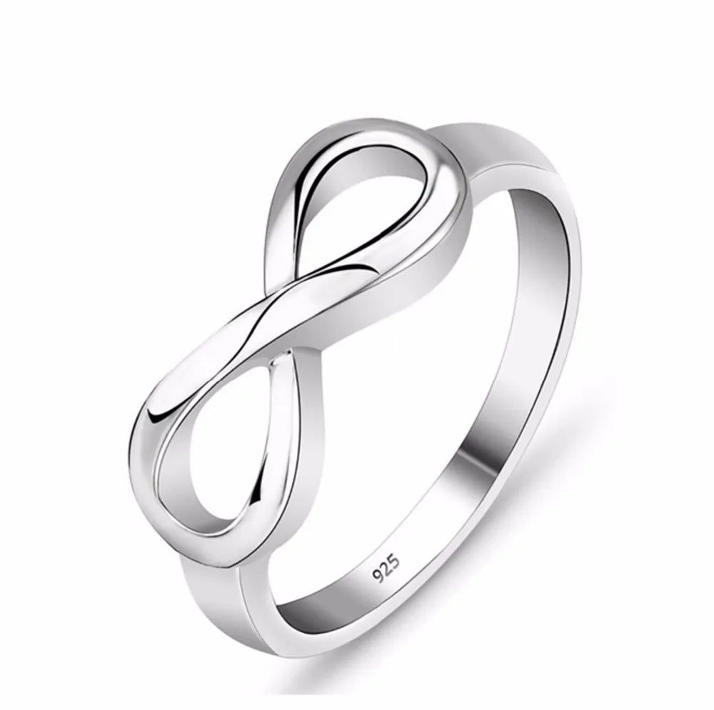 Fashion Silver Color Infinity Ring Eternity Ring Charms Best Friend Gift Endless Love Symbol Fashion Rings for Women Jewelry