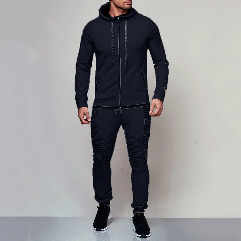 Ensemble de survêtement de course 2 pièces pour homme, sweat-shirt de sport, vêtements de sport, costume d'entraînement, vêtements de sport en plein air 