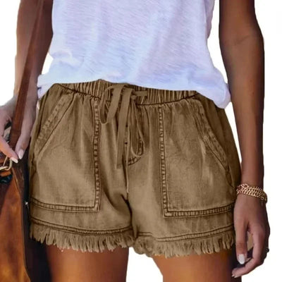 2023 neue Hohe Taille Elastische Taille Lässig Hohe Taille Schlank Shorts Jeans Sommer Frauen Lose Gerade Shorts Frauen Kleidung