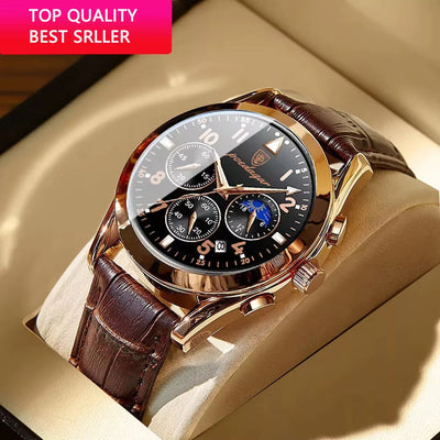 Men Watches Stainless Steel Time Chronograph 2022 Fashion New Rose Gold Wristwatch Waterproof Luminous Quartz Watches