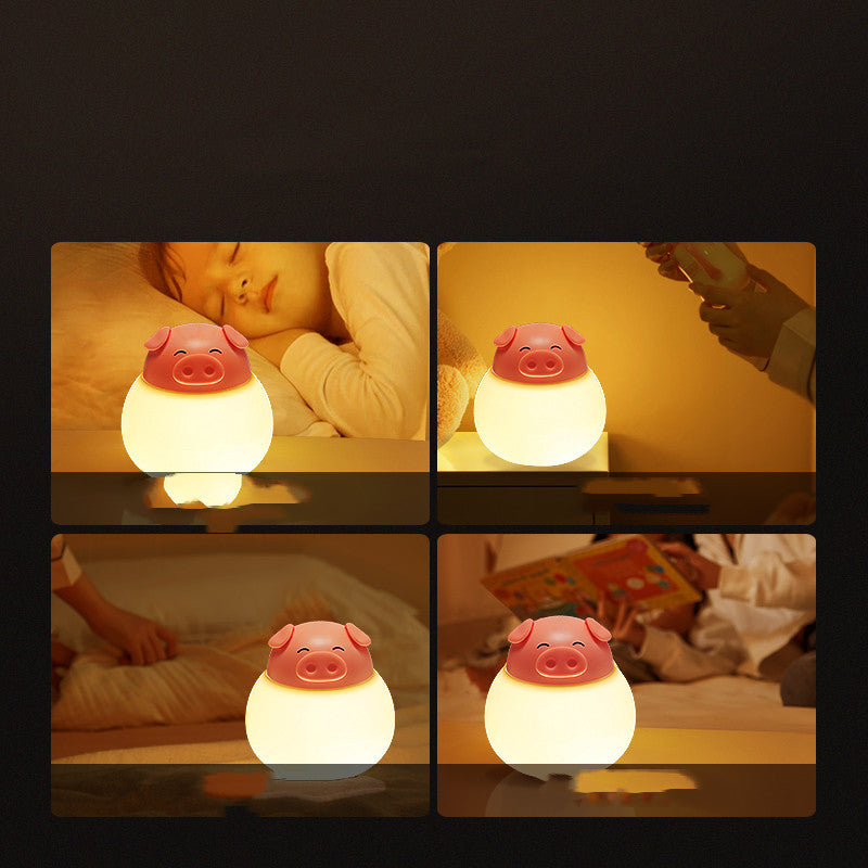 Lampe de chevet en silicone en forme de cochon