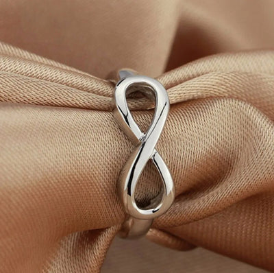 Fashion Silver Color Infinity Ring Eternity Ring Charms Best Friend Gift Endless Love Symbol Fashion Rings for Women Jewelry